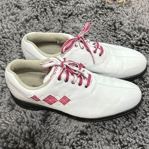 FootJoy Women's White and Pink Athletic Shoes